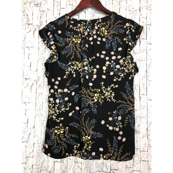 Philosophy Black Print Floral Blouse - Picture 2 of 4